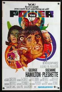 m541 POWER one-sheet movie poster '68 George Hamilton, Suzanne Pleshette, Gray Morrow art!