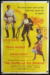 m544 PRIDE & THE PASSION one-sheet movie poster '57 Cary Grant, Frank Sinatra, Sophia Loren
