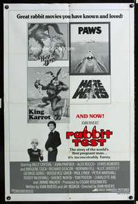 m551 RABBIT TEST one-sheet movie poster '78 Joan Rivers, Billy Crystal, great parody images!