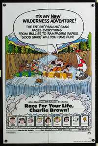 m553 RACE FOR YOUR LIFE CHARLIE BROWN one-sheet movie poster '77 Charles M. Schulz, Snoopy, Peanuts!