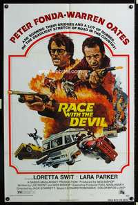 m554 RACE WITH THE DEVIL one-sheet movie poster '75 Peter Fonda, Warren Oates
