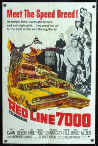 m563 RED LINE 7000 one-sheet movie poster '65 Howard Hawks, car racing, James Caan