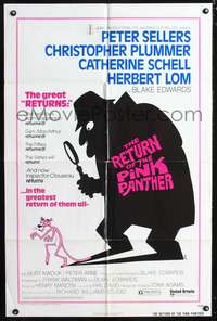 m567 RETURN OF THE PINK PANTHER one-sheet movie poster '75 detective Peter Sellers!