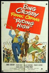 m571 RIDING HIGH one-sheet movie poster '50 Bing Crosby, Frank Capra, horse racing!