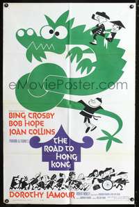 m574 ROAD TO HONG KONG one-sheet poster '62 Bob Hope, Bing Crosby, Joan Collins. Dorothy Lamour