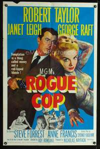 m575 ROGUE COP one-sheet movie poster '54 Robert Taylor, sexy Janet Leigh, George Raft