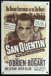 m584 SAN QUENTIN one-sheet movie poster R50 Humphrey Bogart, Ann Sheridan, Pat O'Brien
