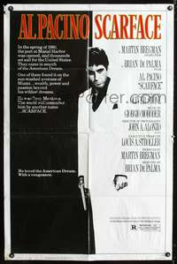 m587 SCARFACE one-sheet movie poster '83 Al Pacino, Brian De Palma, Oliver Stone