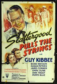 m588 SCATTERGOOD PULLS THE STRINGS one-sheet movie poster '41 Guy Kibbee