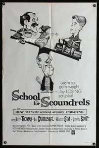 m589 SCHOOL FOR SCOUNDRELS one-sheet movie poster R60s Terry-Thomas English comedy!