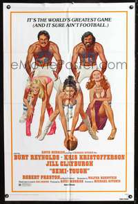 m592 SEMI-TOUGH one-sheet movie poster '77 Burt Reynolds, Kris Kristofferson, sexy football art!