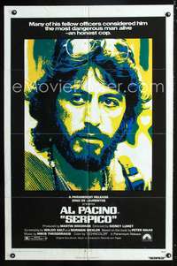 m594 SERPICO one-sheet movie poster '74 Sidney Lumet, Al Pacino crime classic!