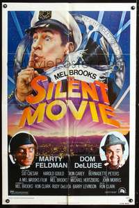 m605 SILENT MOVIE one-sheet movie poster '76 Mel Brooks, Marty Feldman, Dom DeLuise, John Alvin art!