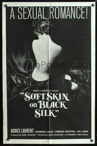 m613 SOFT SKIN ON BLACK SILK one-sheet movie poster '63 Radley Metzger, classic sexy image!