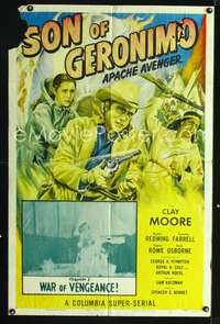 m616 SON OF GERONIMO Chap 1 one-sheet movie poster '52 Clayton Moore, serial