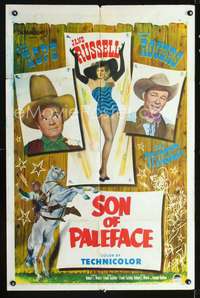 m617 SON OF PALEFACE one-sheet movie poster '52 Roy Rogers & Trigger, Bob Hope, sexy Jane Russell!