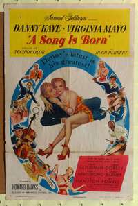 m619 SONG IS BORN one-sheet movie poster '48 Danny Kaye, Virginia Mayo, Howard Hawks