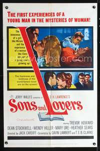 m620 SONS & LOVERS one-sheet movie poster '60 D.H. Lawrence, Trevor Howard
