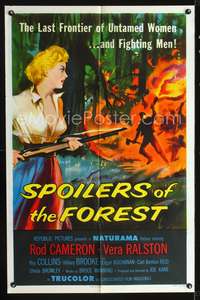 m626 SPOILERS OF THE FOREST one-sheet poster '57 Vera Ralston in the last frontier of untamed women!