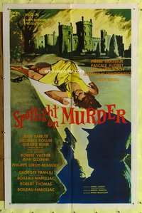 m627 SPOTLIGHT ON MURDER one-sheet poster '61 Georges Franju, French, really cool noir artwork!