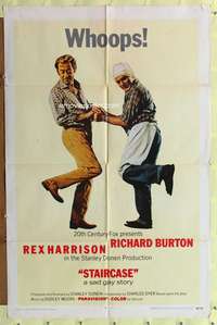 m632 STAIRCASE int'l one-sheet movie poster '69 Rex Harrison, Richard Burton, sad gay story!