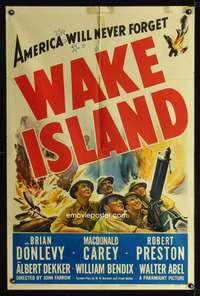 m724 WAKE ISLAND one-sheet movie poster '42 America will never forget!