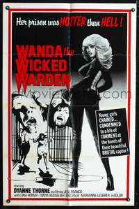 m727 WANDA THE WICKED WARDEN one-sheet poster '77 Jess Franco, her prison was HOTTER than HELL!