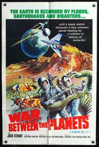 m728 WAR BETWEEN THE PLANETS one-sheet movie poster '71 wild Italian sci-fi!