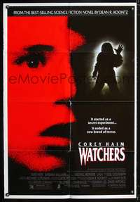 m731 WATCHERS one-sheet movie poster '88 Roger Corman, Dean Koontz, Corey Haim