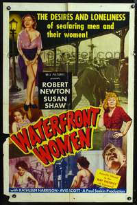 m732 WATERFRONT WOMEN one-sheet movie poster '50 hot & sleazy English dock babes!