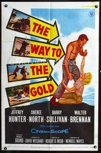 m735 WAY TO THE GOLD one-sheet movie poster '57 Jeffrey Hunter, Sheree North