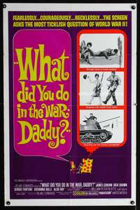 m740 WHAT DID YOU DO IN THE WAR DADDY one-sheet movie poster '66 James Coburn, Blake Edwards