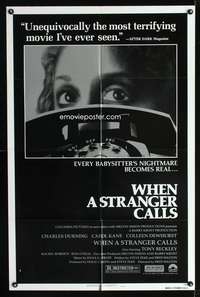 m742 WHEN A STRANGER CALLS one-sheet movie poster '79 every babysitter's nightmare becomes real!