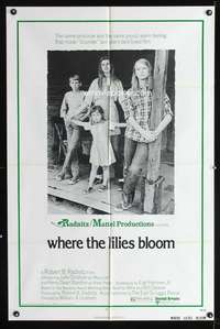 m748 WHERE THE LILIES BLOOM one-sheet movie poster '74 Harry Dean Stanton