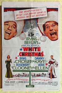 m755 WHITE CHRISTMAS one-sheet movie poster R61 Bing Crosby, Danny Kaye, holiday musical classic!