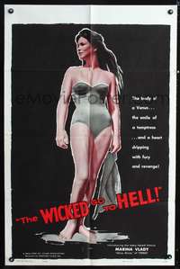 m762 WICKED GO TO HELL one-sheet movie poster '60 sexiest image of baby-faced Venus Marina Vlady!