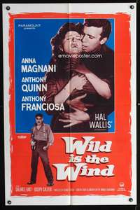 m765 WILD IS THE WIND one-sheet movie poster '58 Anna Magnani, Anthony Quinn, Tony Franciosa