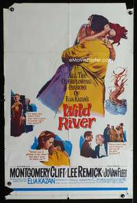 m766 WILD RIVER one-sheet movie poster '60 Elia Kazan, Montgomery Clift, Lee Remick