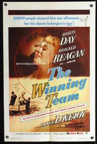 m772 WINNING TEAM one-sheet movie poster '52 Ronald Reagan, Doris Day, baseball biography!