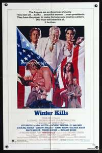 m773 WINTER KILLS one-sheet movie poster '79 Jeff Bridges, John Huston, John Solie art!