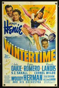 m774 WINTERTIME one-sheet movie poster '43 ice skating Sonja Henie, Jack Oakie