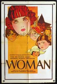 m775 WOMAN one-sheet movie poster '18 striking Burton Rice stone litho!