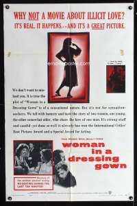 m777 WOMAN IN A DRESSING GOWN one-sheet movie poster '57 illicit love really happens!