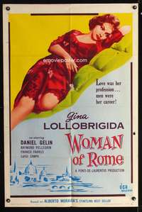 m778 WOMAN OF ROME one-sheet movie poster '56 love was sexy Gina Lollobrigida's profession!