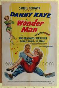 m781 WONDER MAN one-sheet movie poster '45 Danny Kaye, sexy Virginia Mayo & Vera-Ellen!