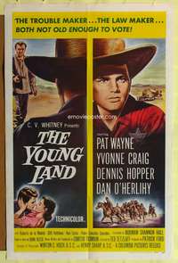 m796 YOUNG LAND one-sheet movie poster '58 Patrick Wayne, Dennis Hopper