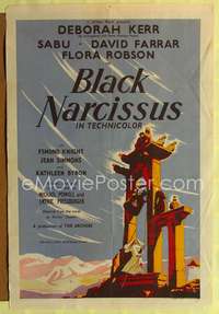 p057 BLACK NARCISSUS English one-sheet movie poster '47 Powell & Pressburger, Deborah Kerr