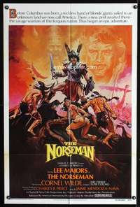 p499 NORSEMAN one-sheet movie poster '78 AIP, Lee Majors, viking artwork!