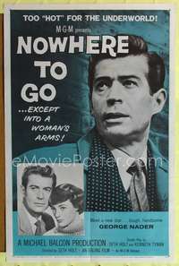 p504 NOWHERE TO GO one-sheet movie poster '59 ...except into a woman's arms!