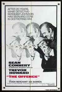 p508 OFFENCE one-sheet movie poster '73 Sean Connery, Trevor Howard